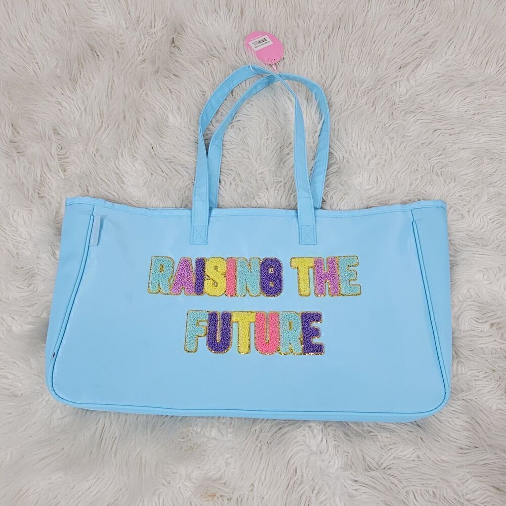 Simply Southern Turquoise Sparkle Tote Raising The Future Teacher’s Bag NWT